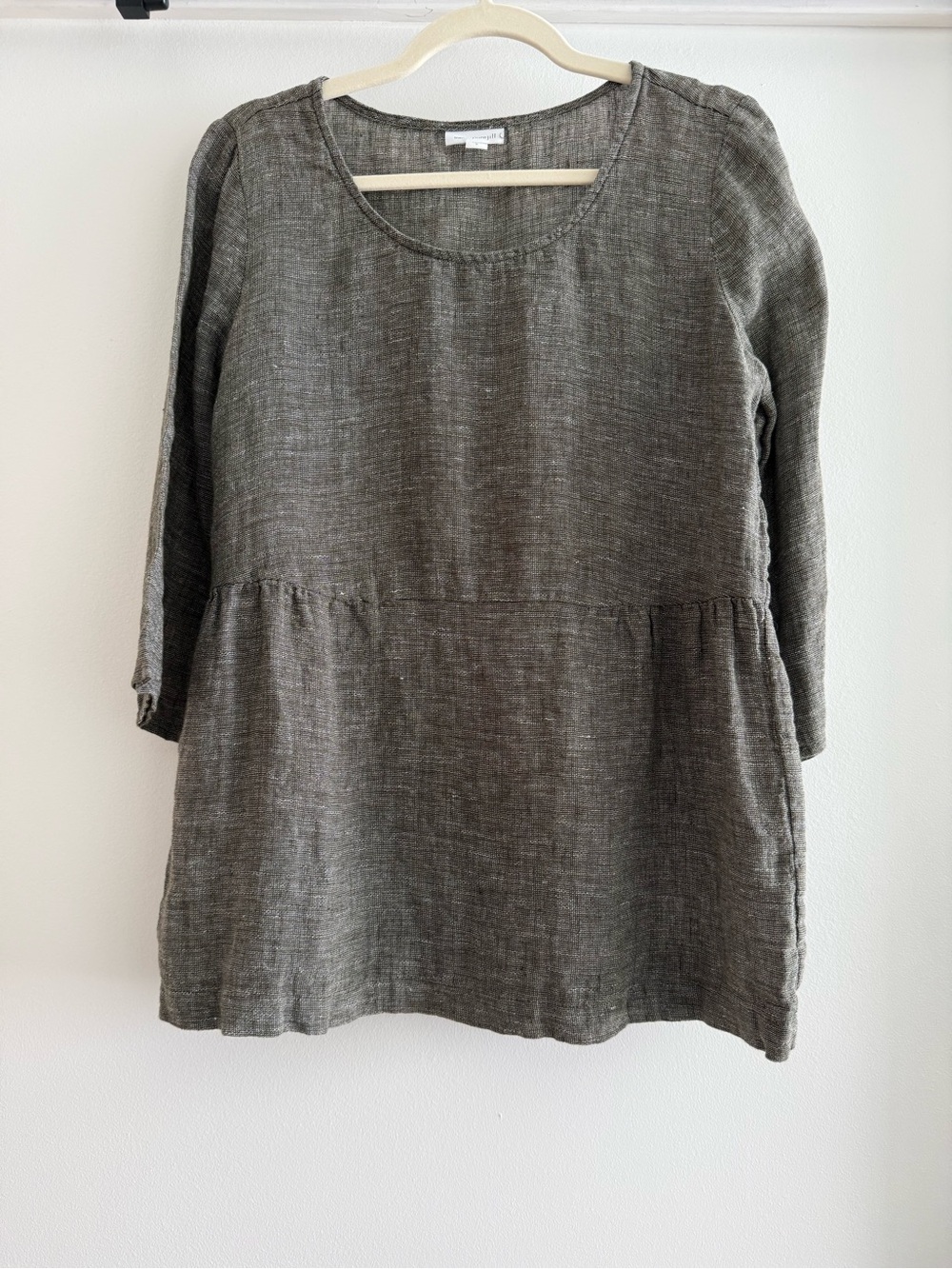 Pure Jill Women's Olive Gray Linen Blend Tunic